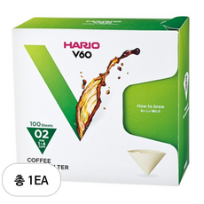 하리오 V60용 종이 커피필터 미사라시, 100개, 1개 100매입, 1개