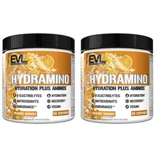 EVLUTIONNUTRITION 하이드로아미노 하이드레이션 플러스 아미노 오렌지 망고 맛, 2개, 237g