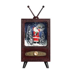 크리스마스 선물 복고 TV 장식 눈이 내리오르골