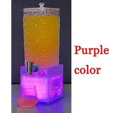 음료냉각기미니냉장고미니쿨러 LED 야광 맥주 캐논 타워 디펜서 야외 캠핑 바 KTV 파티 아크릴 깨지지 않는 얼음 양동이 수도꼭지 포함 3L, purple LED Bucket