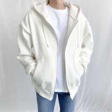 오버핏 양기모 무지 후드 집업 JHHD185.[JH]