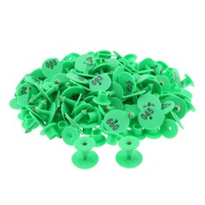 100PCS 작은 사전 번호 가축 귀 태그 돼지 염소 양 태깅 녹색, 플라스틱, 100개