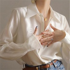 고퀄리티 법식 여성블라우스 시폰 셔츠 듀엘로 셔링 셔츠 [항공특배] 웨일쓰