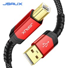 JSAUX USB A to B 2.0 연결 프린터 케이블 레드, 1개, 3m