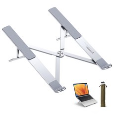 UGREEN 노트북 스탠드 접이식 알루미늄 수직 스탠드 노트북 태블릿 전화 스탠드, Silver, Metal, 1개
