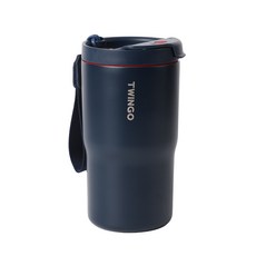 트윙고 더카페 스트랩 텀블러 480ML, 네이비, 1개