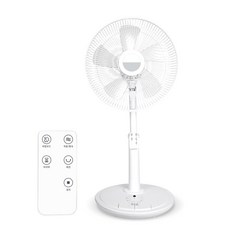 저소음 14인치 리모컨 좌식 선풍기 발터치형 스탠드 서큘레이터 좌우회전 공기순환, 화이트