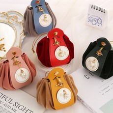 가죽 벨벳 구디백 5개 세트 고급 답례품 선물 복주머니 포장, 1세트