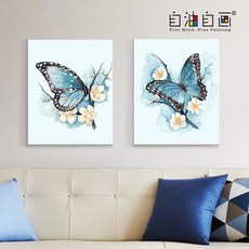 유화 그리기 나비 태교 액자 DIY 그림 색칠 교재, 튜닝_40*50*2_캔버스+프레임+페인트