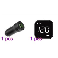 헤드업디스플레이 HUD 속도계 G4S GPS 자동차 LED 헤드 업 디스플레이 스마트 디지털 알람 알림 모든 자동차에 대한 액세서리, with charger, 스페인, 1개