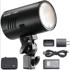 GODOX 고덕스 AD100Pro 포켓 스튜디오 플래시 라이트 포토그래피 OLED 화면 5800K 1/8000s 동기 TTL/멀티/M 내장 2.4G 무선 X 시스템 5개 그룹 32, 1개