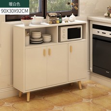 북유럽 식장 간이 찬장 조립 실목 다리 술장 신발장 사물함 식기 찬장 수납장, 세 개의 따뜻한 흰색