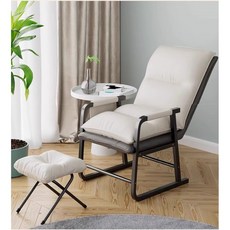 ALLILIO 릴렉스 의자 접이식 휴식용 사무실 의자 컴퓨터 의자 더블 방석 등받이 5단계 조절