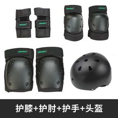 스케이트보드 패드 세트 7종 8종 장비 무릎 팔꿈치, 7종 세트 + S(20-40kg), 1개