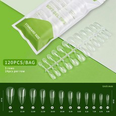 발레 가짜 손톱 투명 아크릴 프레스 온 네일 혼합 크기 옹글 판, 4.120pcs 11, 1개