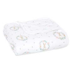 Aden + anais 드림 담요 여아 및 남아용 부티크 모슬린 아기 담요 이상적인 경량 신생아 아기방 및 아기 침대 담요 유니 영아 및 유아 침구 브라이덜 샤워 및 출산, 블러싱 버니