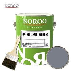 노루페인트 수에나멜 플러스 목재/철재용 유성페인트 + 붓세트, 1개, 유광 밝은회색, 4L