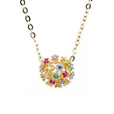 유색큐빅목걸이