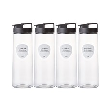 몸체에 홈이 있어 잡기 쉬운 식탁용 물병 1.5L, 그레이, 4개
