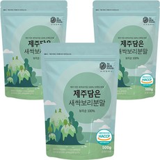 제주 새싹 보리 분말 식약처 HACCP 인증 국산 어린 새싹 보리 잎 보리새싹 가루 대용량 500g, 3개