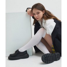 11월 18일 도착예정 솔트앤초콜릿 SALT AND CHOCOLATE 라운드 토 스티치 레이스업 로퍼 412215009 5cm/2colors