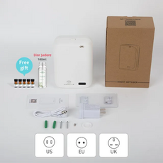 Namste 가정용 아로마 디퓨저 공기 청정제 분무기 테라피 향기 장치 스마트 에센셜 오일 기계 400 m, [02] EU, [07] White-LPF-227