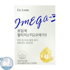 닥터린 초임계 알티지 오메가3 식약처인증 rtg 오매가3 + 씨오케이마스크 증정, 30정, 1개
