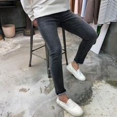 용된다 흑청 데미지 워싱 남자 봄 데님팬츠