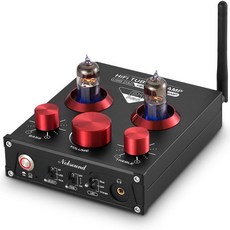 Douk Audio P1 미니 GE5654 진공관 프리앰프 헤드폰 앰프 블루투스 5.0 USB DAC APTX-HD, 빨간색