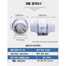 고기집 환풍기 닥트 원형 배기 덕트 파이프 업소용 식당 흡입 주방, A. 3인치-75~75, 1개