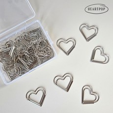 하트팝 하트클립 로즈골드 실버 북마크 바인더, 1개, 30개