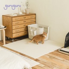 구루구루 캐치샌드 고양이 화장실 모래 사막화 방지 벌집 매트, 크림, 1개
