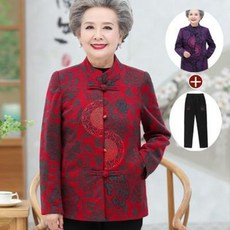 중년여성의류 엄마옷 미시 할머니 여성복 가을옷 여노인 엄마 춘추하이넥 당복 70세80노인옷 부인복