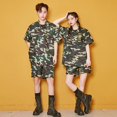할로윈의상 개구리군복반팔세트 군복반티 군인반티 밀리터리반티