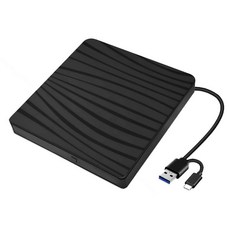 외장형 DVD 버너 외장형 DVD 드라이브 USB-A 및 USB C 노트북 용 DVD 버너 모바일, 한개옵션0