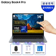 삼성전자 갤럭시북4 프로 NT940XGK-K71AR 14인치(35 6cm) 인텔 Ultra 7 터치스크린 서울/경기 퀵서비스 지원, WIN11 Pro, 32GB, 2TB, 문스톤 그레이