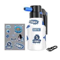 시간 리튬 세척 1.5L 분사기 생성기 지속 세차용 전동 1 2600mAh 거품 거품 폼랜스 거품 세차 배터리 타월, 1개