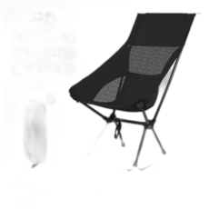 아웃도어 접이식 의자 휴대용 캠핑 의자 초경량 달 의자 캐주얼 낚시 야외 의자 하이백 비치 의자81867, 블랙