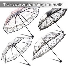 독특한 특이한 재미있는 거꾸로 예쁜 우산 크리에이티브 투명 긴 핸들 비 초경량 여성 키즈 파라솔 써니 반자동 공주