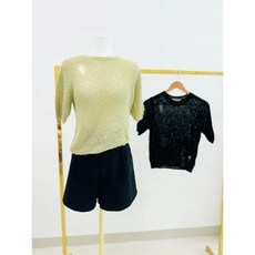 여성 반팔 쿠버 빈티지 니트