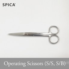 스피카 의료용 수술용 가위 직 곡, 1개, S5-6(S/S 14cm)