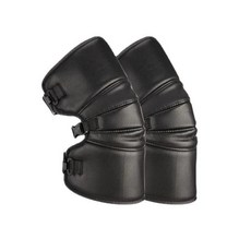 오토바이 따뜻한 무릎 패드 다리 라이딩 방풍 PU 가죽 방수 스쿠터 보호 겨울, 01 black 35cm, 1개