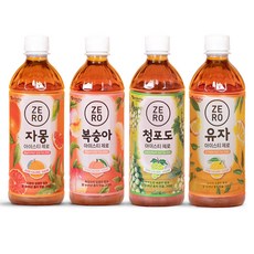 제로칼로리 아이스티 음료 500ml 24개입 (복숭아6 청포도6 자몽6 유자6)