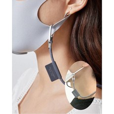 질스튜어트 악세서리 21SS [남녀공용]그레이 로고 가죽 장식 마스크 목걸이 JAHO1E977G2