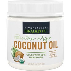 비바 내츄럴 유기농 엑스트라버진 코코넛오일 473ml 냉압착비정제 저탄고지다이어트 코코넛오일다이어트, 1개