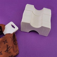 비즈톡 [Z-26-02]헤어끈 스카프 포장지 아령접지 35x84mm 아이보리 Acessory 1팩(약200개)