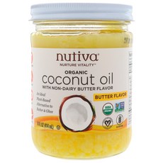 Nutiva 유기농 코코넛 오일 버터 맛 14fl oz (414ml)