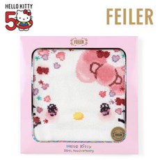  [FEILER &Sanrio] 훼이라 산리오 콜라보레이션 Handkerchief 수건 타올 Hello Kitty 키티 화이트 