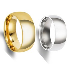 커플반지 링 Couple Ring 티타늄 Engagement 8mm Gold + Silver YOU & I +선물케이스 보증서