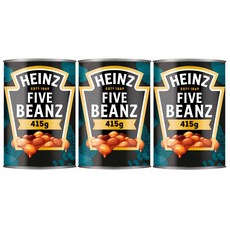 Heinz Beanz 영국 하인즈 베이크드 파이브 빈즈 토마토 소스 415g x 3캔, 3개 - 파이브빈스